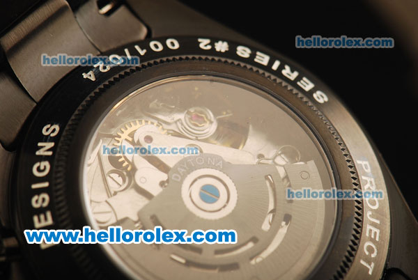Rolex Daytona Chronograph Swiss Valjoux 7750 Automatic Movement Full PVD with White Dial and Roman Numerals - Click Image to Close